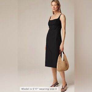J. Crew Squareneck seamed midi dress